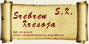 Srebren Kresoja vizit kartica
